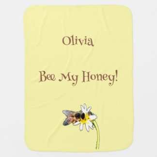 Pollinating Bumble Bee on a Flower Customized Baby Blanket