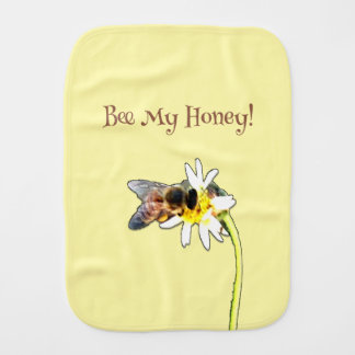 Pollinating Bumble Bee on a Flower Customized Baby Burp Cloth