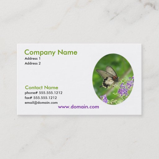 Customizable Pollinating Butterfly Business Card