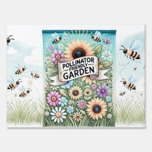 Pollinator Friendly Garden Beautiful Sign