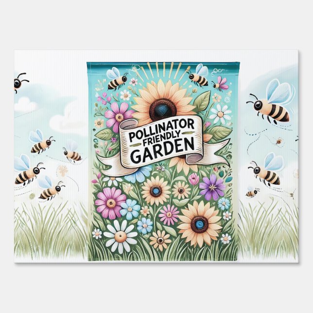Pollinator Friendly Garden Beautiful Sign (Front)