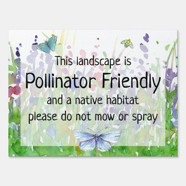 Pollinator Friendly Habitat Wildflower Garden Sign (Front)