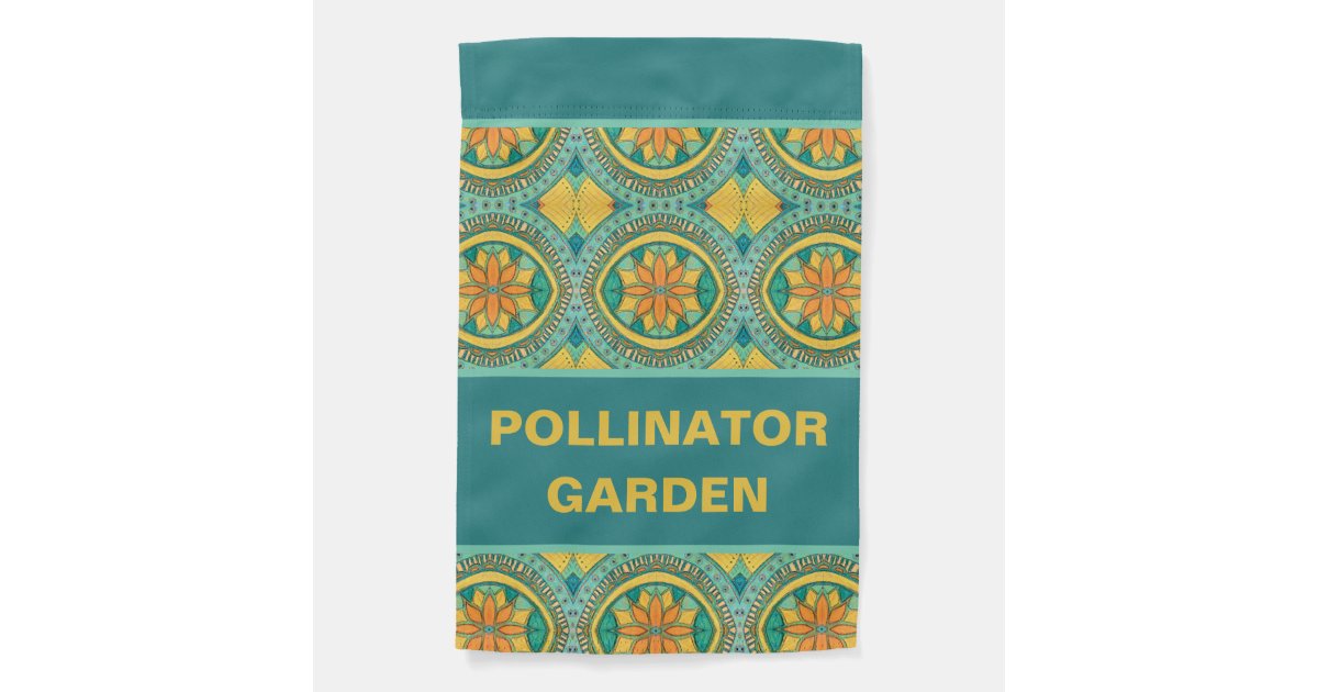 Pollinator Garden Hush Mandala Flag | Zazzle