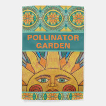 Pollinator Garden Sun Mandala Flag