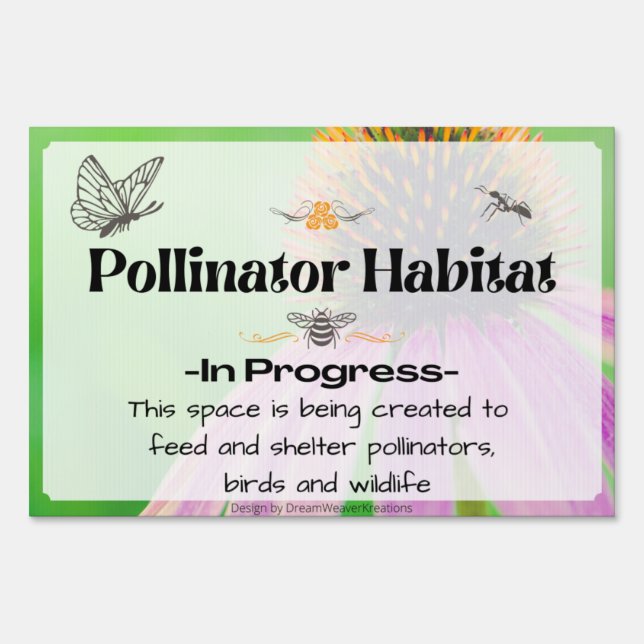 Pollinator Habitat Sign; Garden Sign; Native Plant Sign (Front)