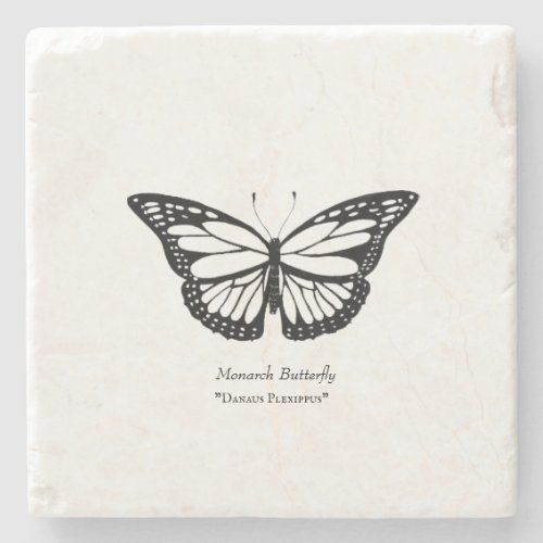 Pollinator Series Monarch Butterfly _ Marble Stone Coaster