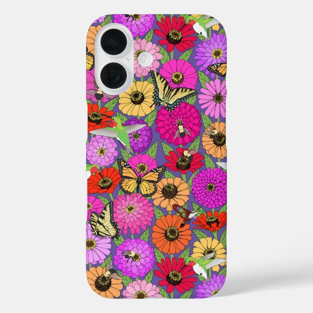 pollinators and zinnias Case-Mate iPhone case (Back)