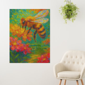 Pollinator's Paradise: Colorful Bee Art Foam Board