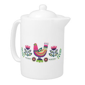 Pollo Folklorico Teapot by freelulu at Zazzle