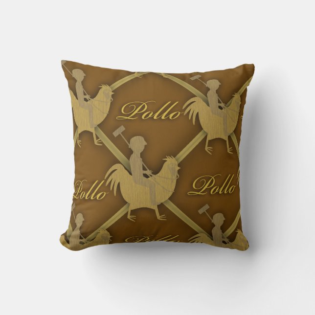 Pollo Players Novelty Fashion Sport Fun Throw Pillow (Front)