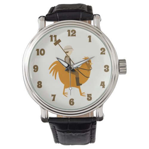 Pollo Time Funny Man on Chicken Cartoon Watch