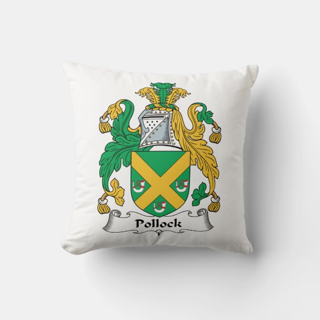 Pollock Family Crest Throw Pillow (Front)