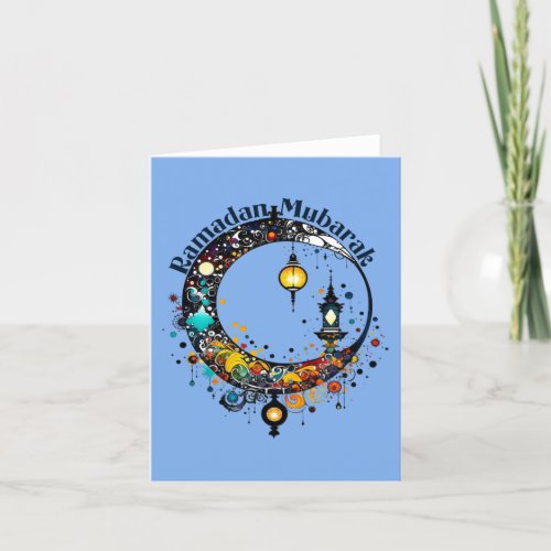 Pollock_style Ramadan Moon Holiday Card