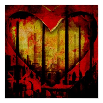 Polluted Heart Perfect Poster (global Warming Art) by HumphreyKing at Zazzle
