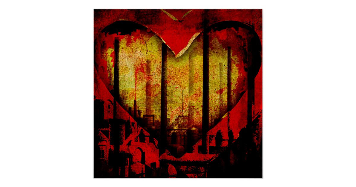 Polluted Heart Perfect Poster (Global Warming Art) | Zazzle