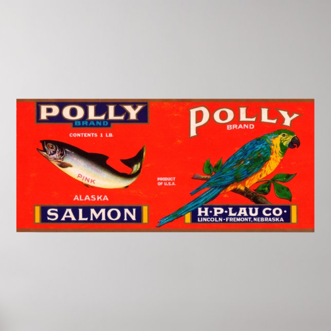 Polly Brand Salmon Label- Alaska Poster (Front)