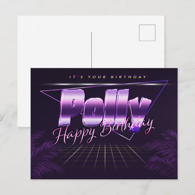 Polly Name First name pura postcard birthday (Front/Back)