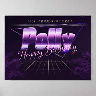 Polly Name Vorname lila retro Poster Geburtstag