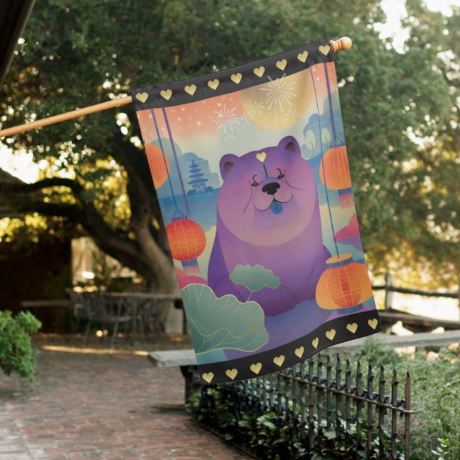 POLLY PLUM  Chow dog House Flag (Creator Uploaded)
