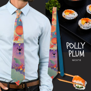 POLLY PLUM Chow dog Neck Tie