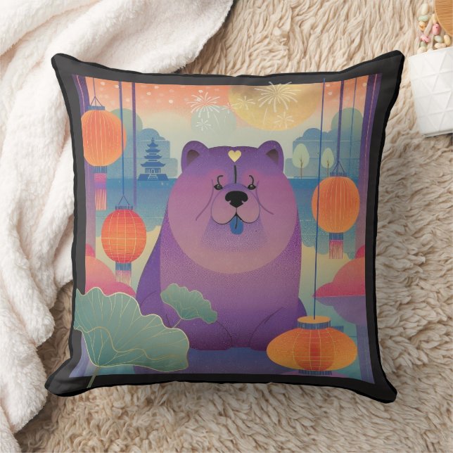 POLLY PLUM  Chow dog Throw Pillow (Blanket)