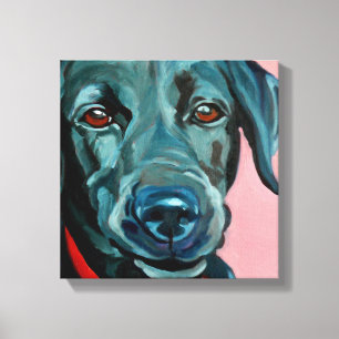 Polly the Black Labrador Retriever Dog Portrait Canvas Print