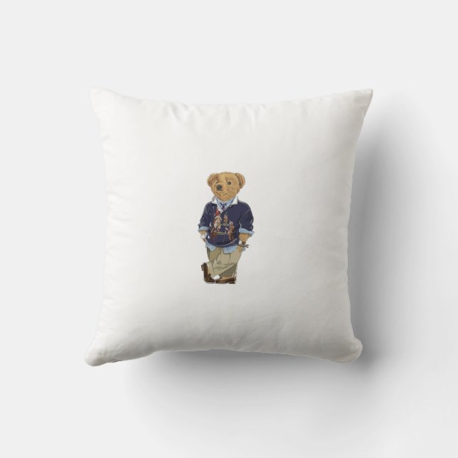 polo bear  throw pillow (Back)