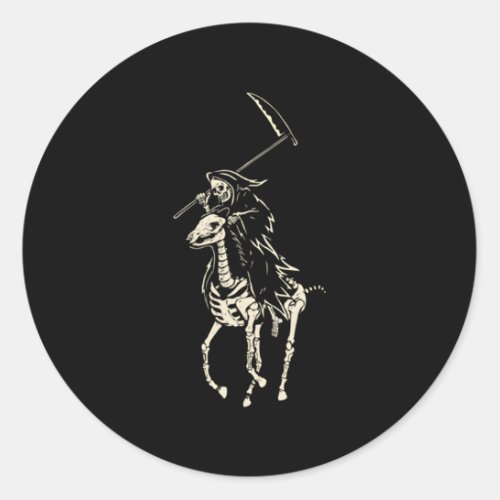Polo Grim Reaper Death Classic Round Sticker