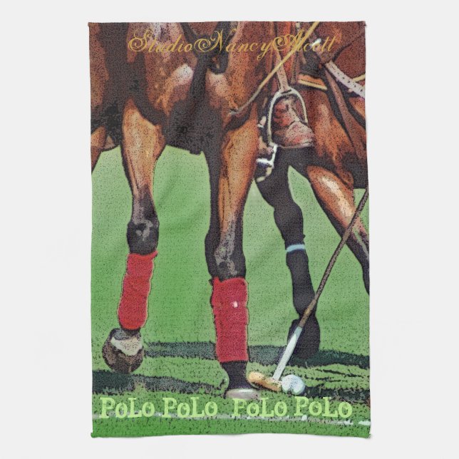Polo Hooves & Mallets Kitchen Towel (Vertical)