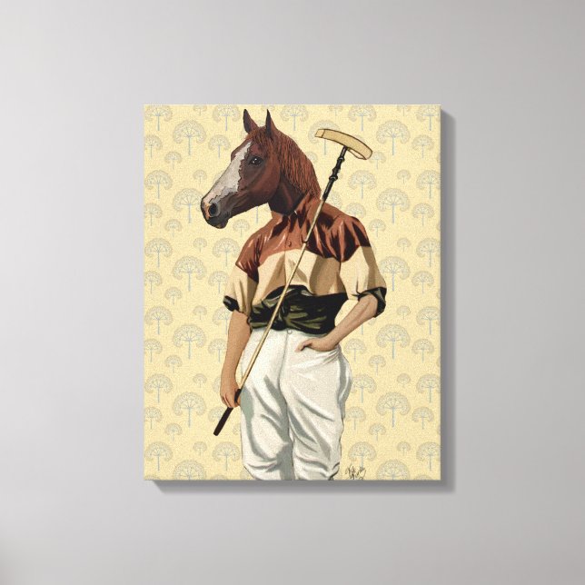 Polo Horse Portrait Canvas Print (Front)