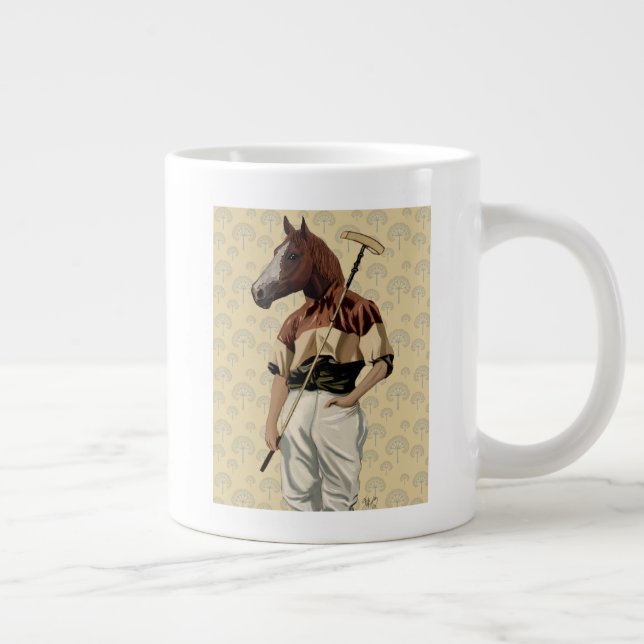 Polo Horse Portrait Giant Coffee Mug (Right)