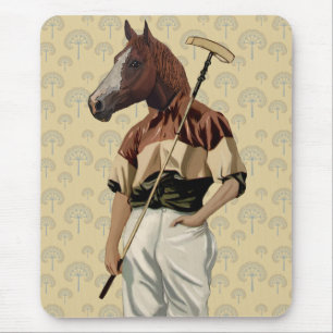 Polo Horse Portrait Mouse Pad