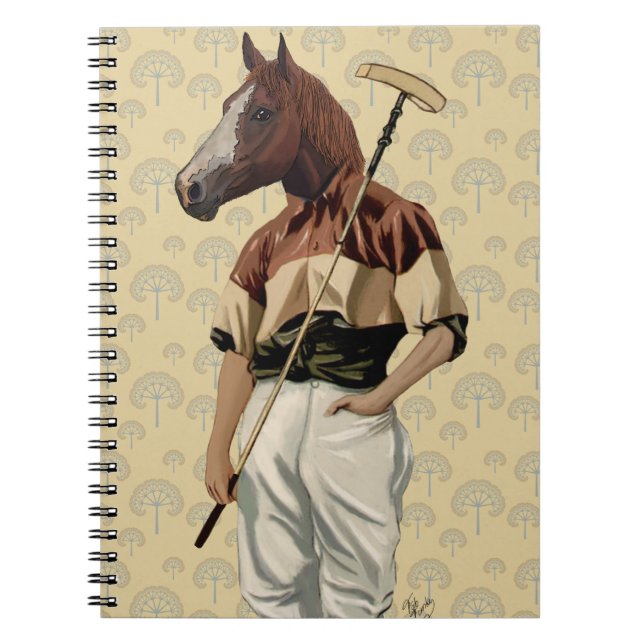 Polo Horse Portrait Notebook (Front)