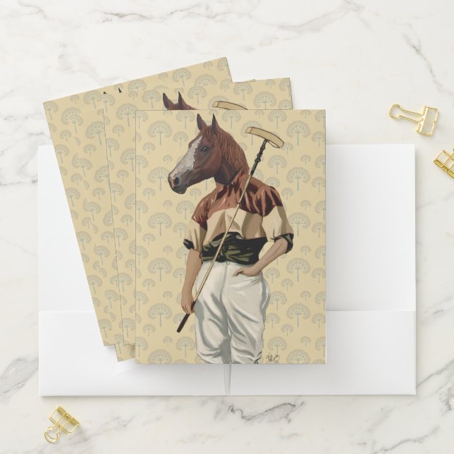 Polo Horse Portrait Pocket Folder (In Situ)