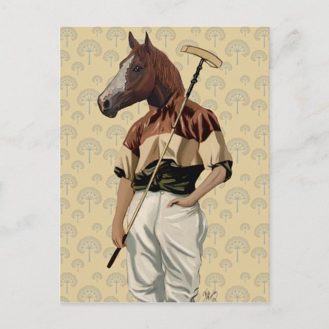 Polo Horse Portrait Postcard (Front)