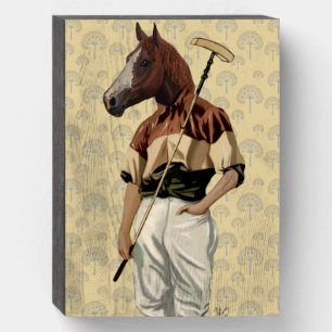 Polo Horse Portrait Wooden Box Sign