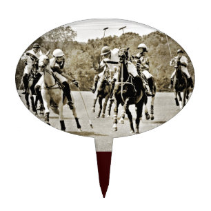Polo Horses Galloping Cake Topper