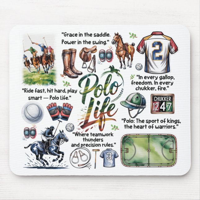 Polo Life Illustrated Mousepad (Front)