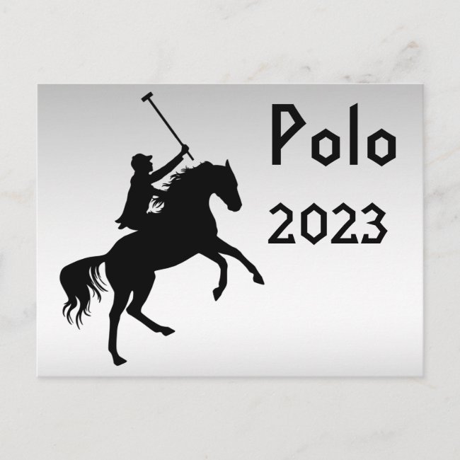 Polo Player 2023 Calendar on Back Postcard
