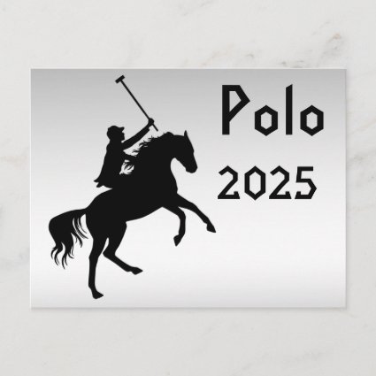 Polo Player 2025 Calendar on Back  Postcard