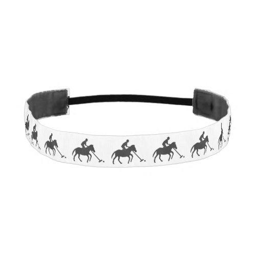 Polo Player in Sihouette Patterned Athletic Headband