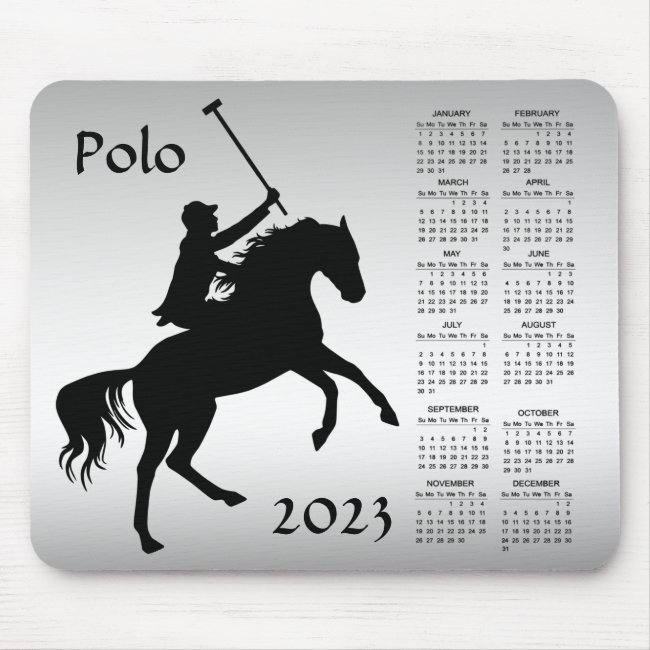 Polo Player on Horse 2023 Calendar Mousepad