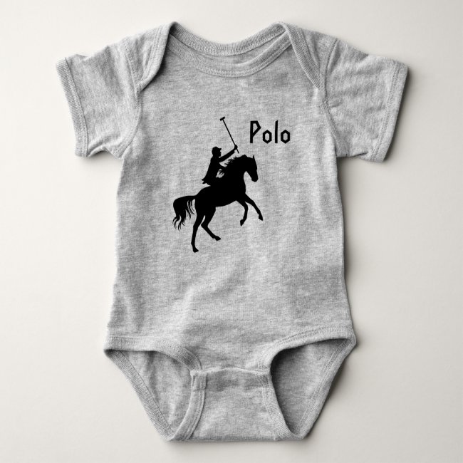 Polo Player on Horse Baby Bodysuit