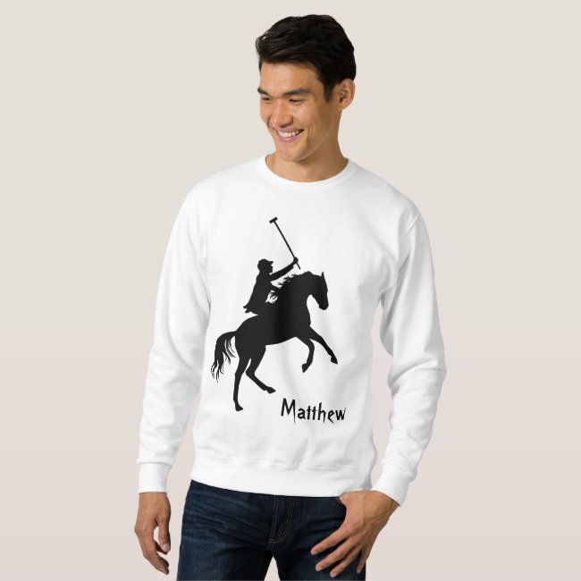 Polo Player on Horse Black Silhouette Sweatshirt