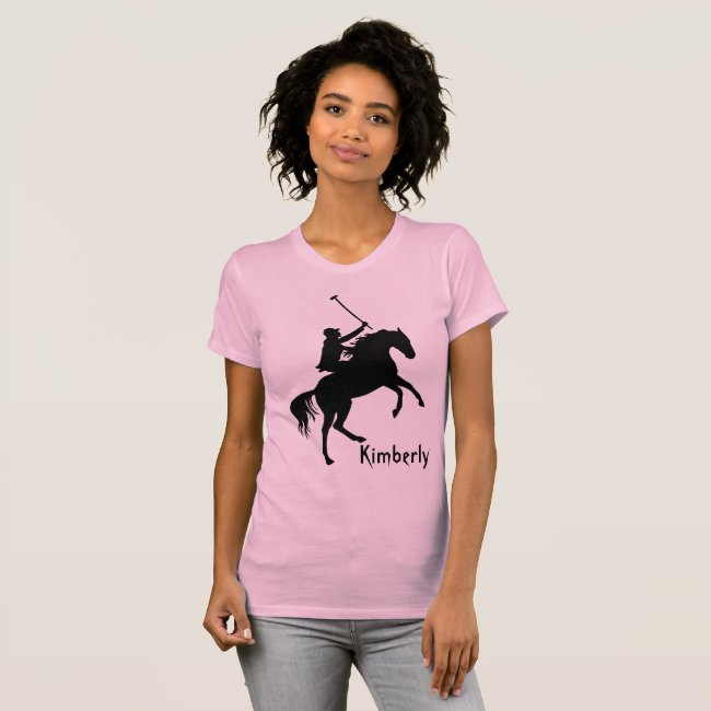 Polo Player on Horse Black Silhouette T-Shirt