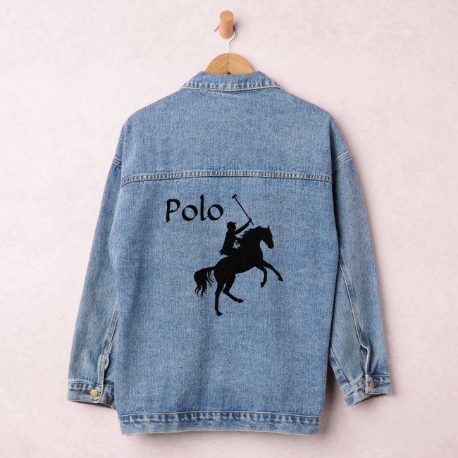 Polo Player on Horse Denim Jacket