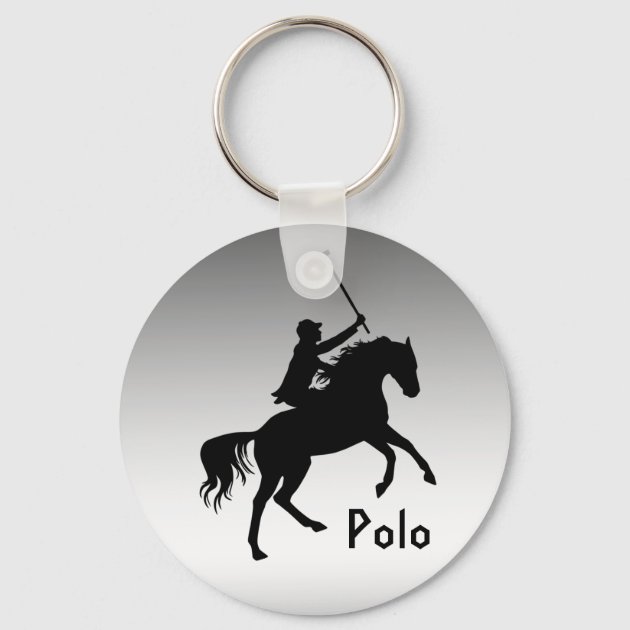 Polo Player on Horse Silver Keychain | Zazzle