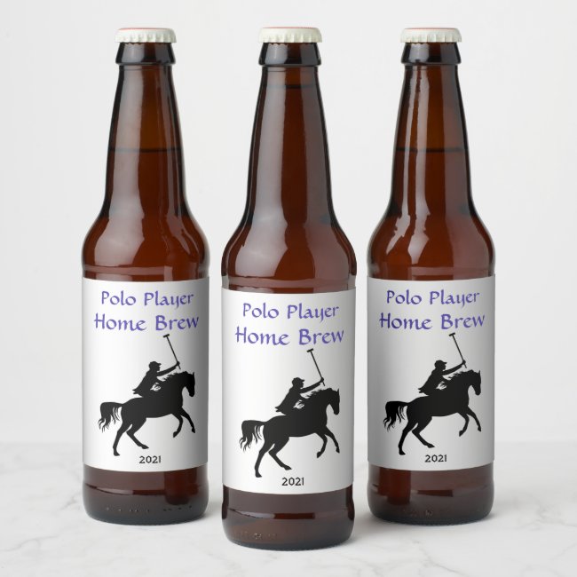 Polo Player on Horseback Beer Labels