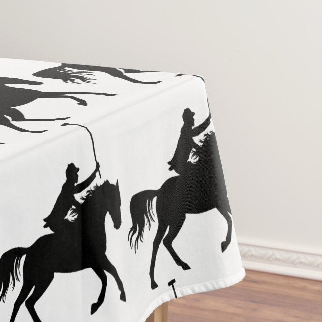 Polo Player on Horseback Pattern Tablecloth