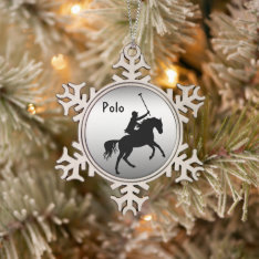 Polo Player On Horseback Pewter Snowflake Ornament at Zazzle